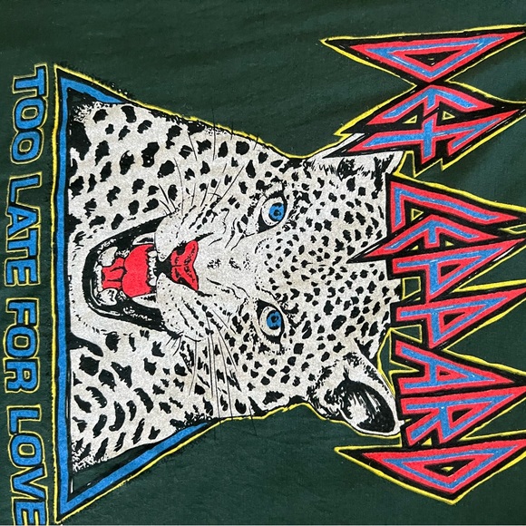 Chaser Daydreamer Too Late for Love Def Leppard graphic tee,size small, green - Picture 3 of 6